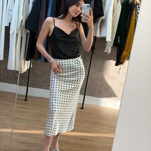 Elegant Black and White Polka Dot Skirt